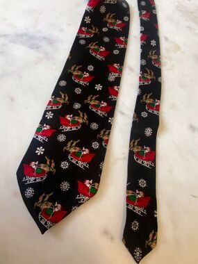 Mens Silk Neck Tie Santa Claus Rudolph Christmas Novelty Holiday Career Party